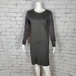 Rudsak Dark Grey Sweater Dress with Faux Suede Sleeves